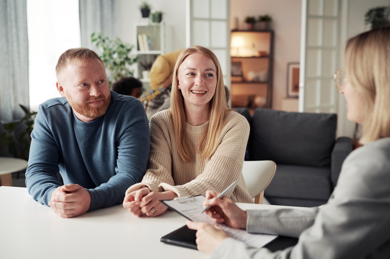 Foster Couple Being Interviewed by Social Worker