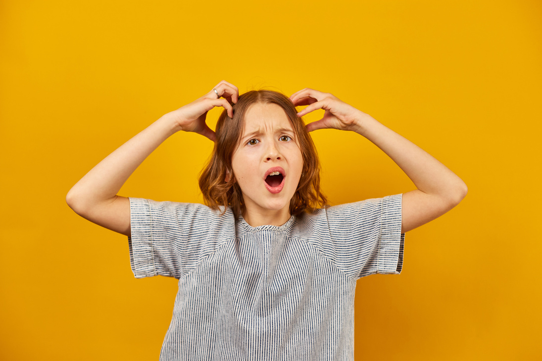 Teen girl portrait, facial gesture, teenage emotions,