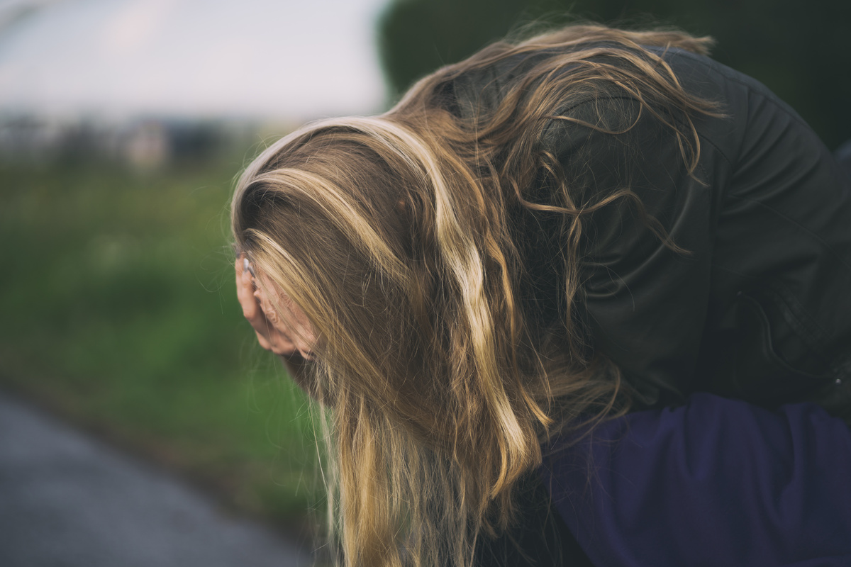 Depressed woman in grief