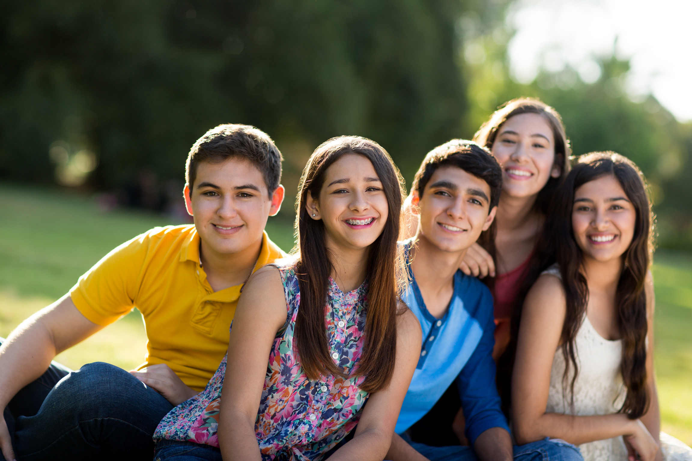 Smiling teenagers